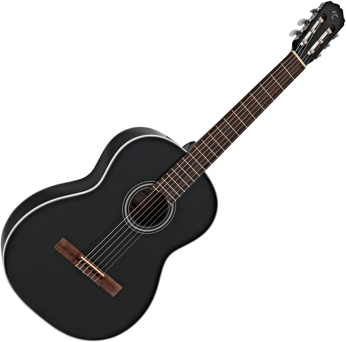 Takamine GC2 Classical Guitar - Black Bundle with Foot Stool, Tuner, Strings, and Austin Bazaar Polishing Cloth