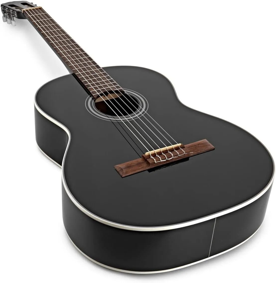 Takamine GC2 Classical Guitar - Black Bundle with Foot Stool, Tuner, Strings, and Austin Bazaar Polishing Cloth