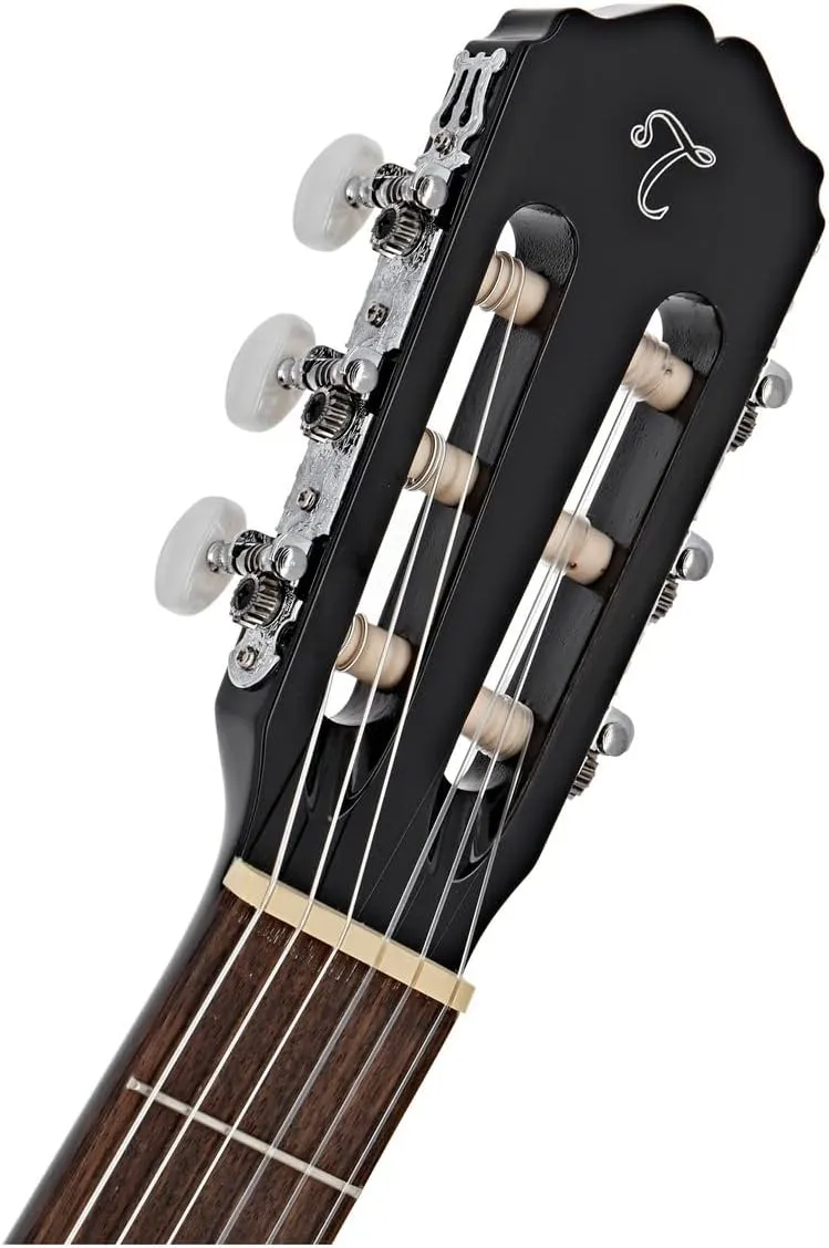 Takamine GC2 Classical Guitar - Black Bundle with Foot Stool, Tuner, Strings, and Austin Bazaar Polishing Cloth
