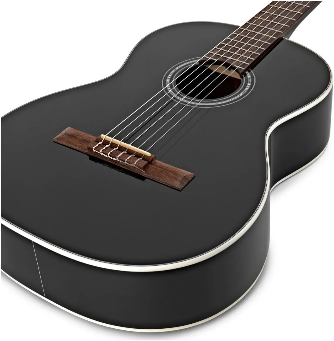 Takamine GC2 Classical Guitar - Black Bundle with Foot Stool, Tuner, Strings, and Austin Bazaar Polishing Cloth