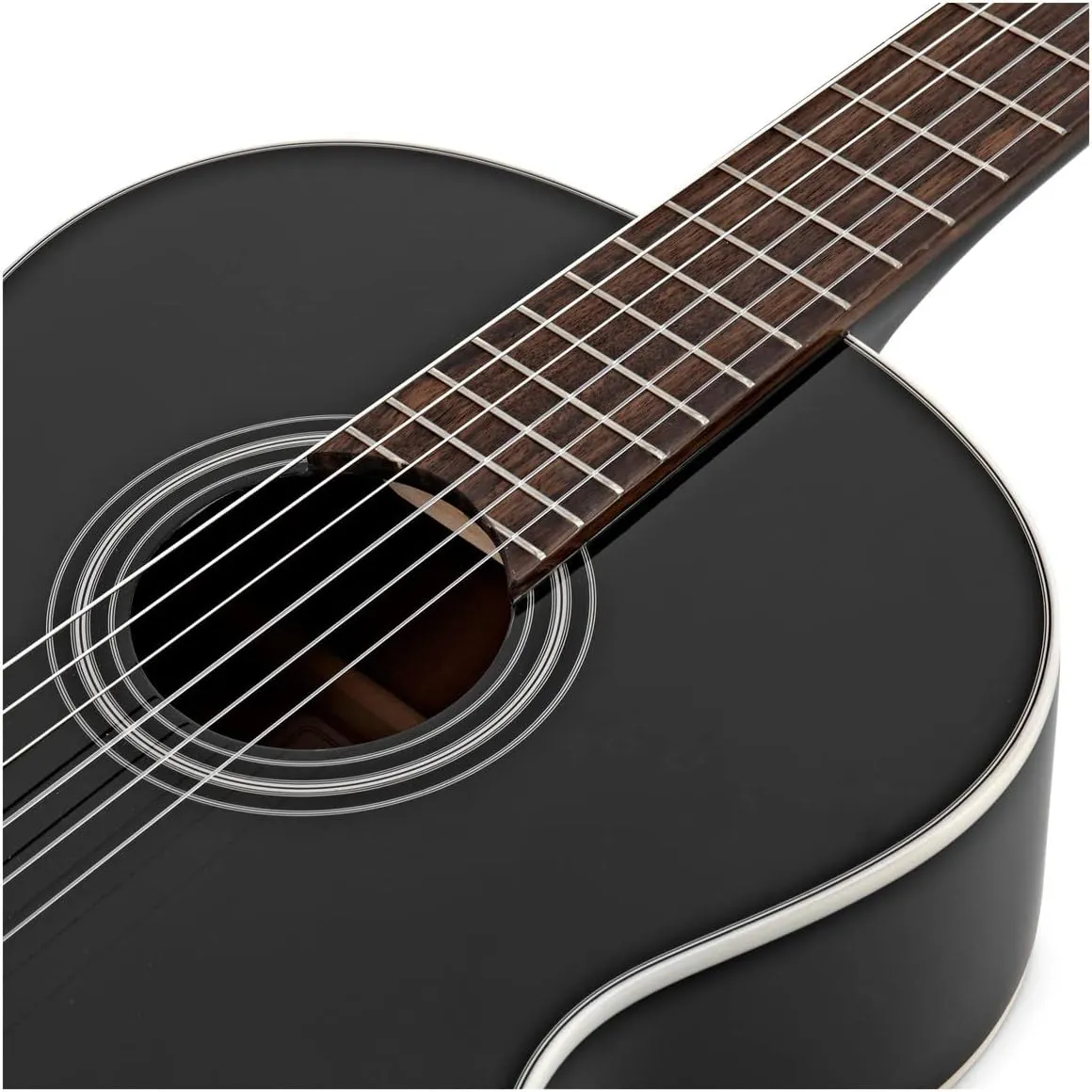 Takamine GC2 Classical Guitar - Black Bundle with Foot Stool, Tuner, Strings, and Austin Bazaar Polishing Cloth