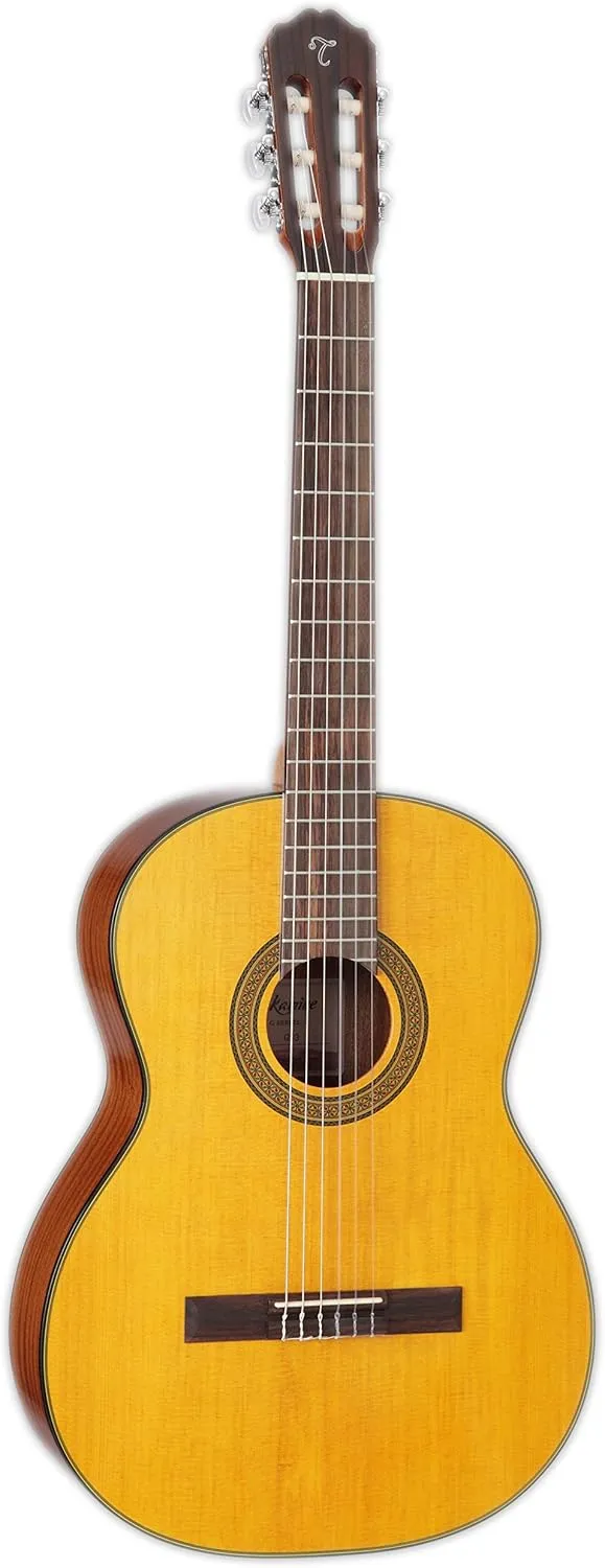 Takamine GC3 Classical Guitar - Natural Gloss Bundle with Gig Bag, Foot Stool, Tuner, Strings, Austin Bazaar Instructional DVD, and Polishing Cloth