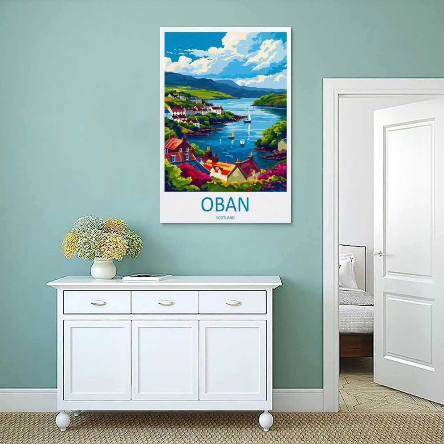 TAMKERR Oban Travel Print Canvas Posters Painting Wall Art Home Decor Unframe12x18inch(30x45cm)