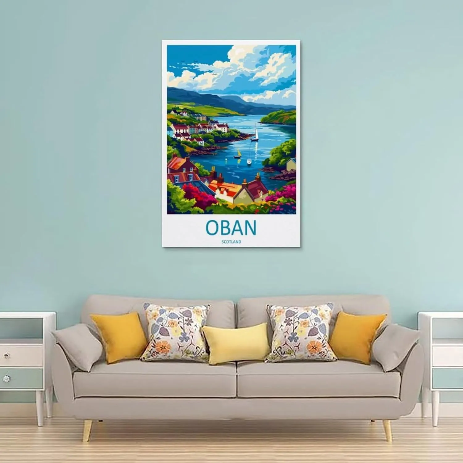 TAMKERR Oban Travel Print Canvas Posters Painting Wall Art Home Decor Unframe12x18inch(30x45cm)