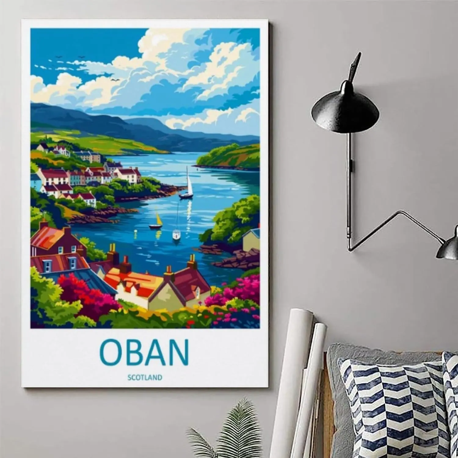 TAMKERR Oban Travel Print Canvas Posters Painting Wall Art Home Decor Unframe12x18inch(30x45cm)