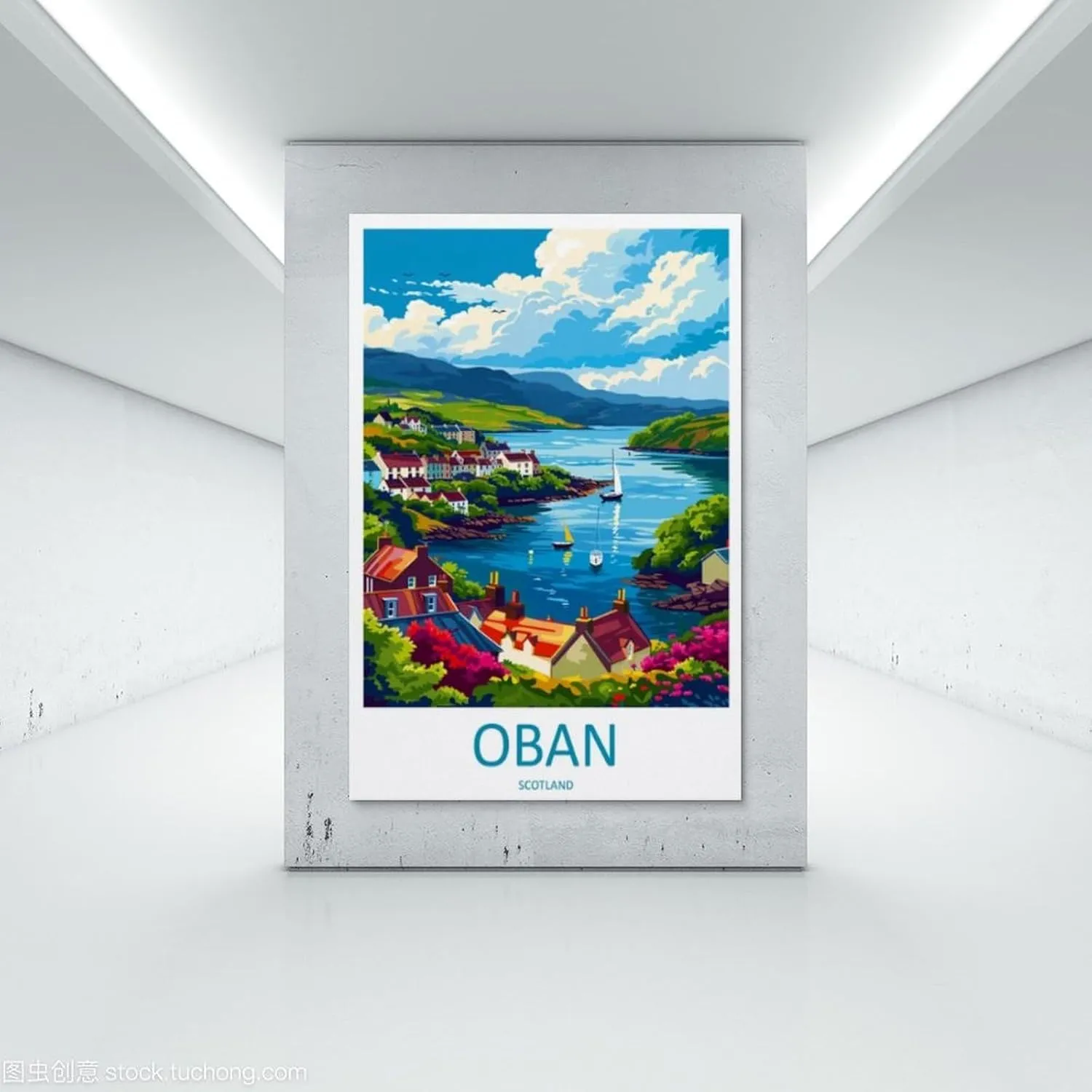 TAMKERR Oban Travel Print Canvas Posters Painting Wall Art Home Decor Unframe12x18inch(30x45cm)