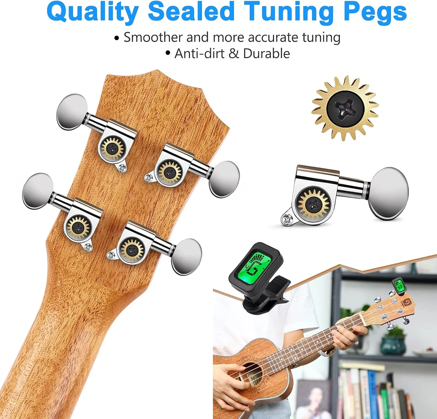 Tenor Ukulele 26 Inch Mahogany Professional Acoustic Ukelele Four String Wooden Hawaiian Uke Beginner Kit Ukuleles Bundle for Adult Starter Kit, by Vangoa
