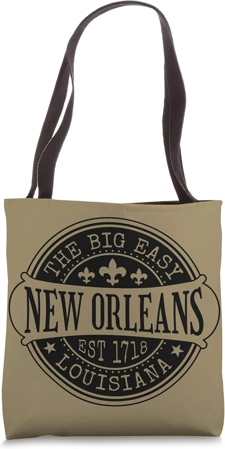 The Big Easy New Orleans Louisiana Est 1718 Fleur De Lis Tote Bag