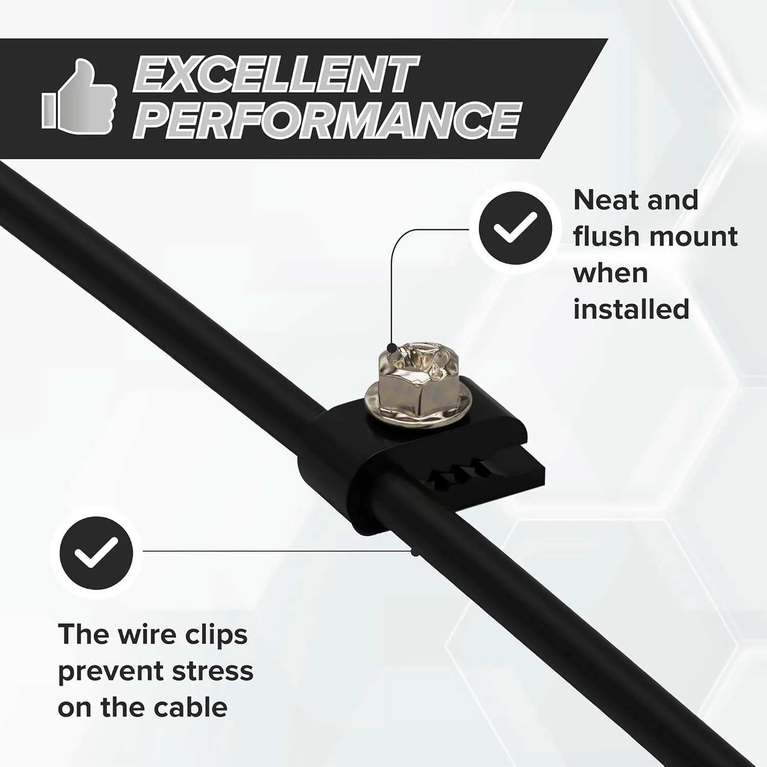 THE CIMPLE CO - Mini Wire Cable Clips, Electrical Wire Cable Clip, 1/10 in (3 mm) Screw Clip and Fastener, Black (50 Pieces per Bag)