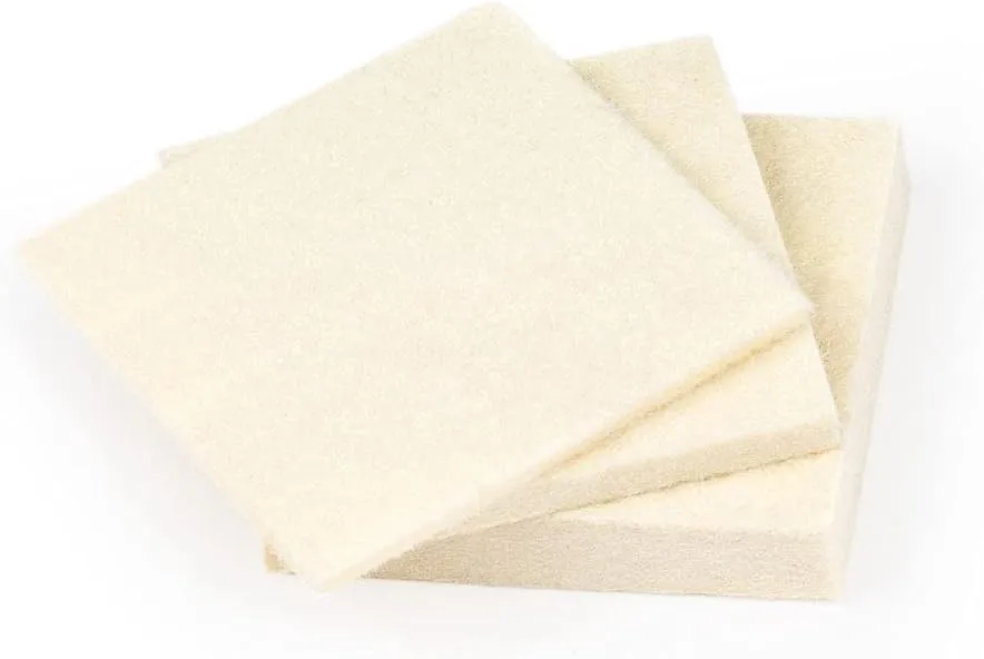 The Felt Store F-5 Industrial Felt Square Sample Bags 3 inch x 3 inch Felt Material in 1/8", 1/4", 1/2" Thickness – 3 Pcs