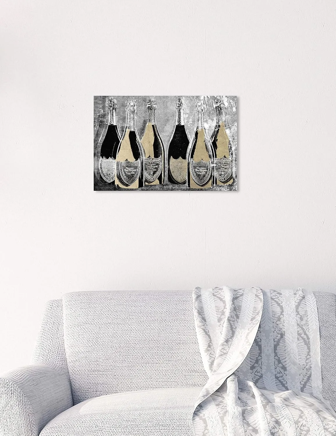 The Oliver Gal Artist Co. Drinks and Spirits Wall Art Canvas Prints 'Dom Party Glam' Home Décor, 15 in x 10 in, Gold, Black