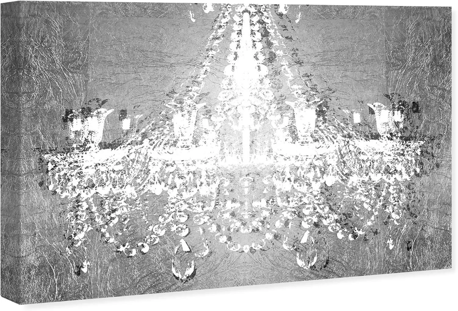 The Oliver Gal Artist Co. Fashion and Glam Wall Art Canvas Prints 'Dramatic Entrance Chrome' Home Décor, 45 in x 30 in, Gray, White