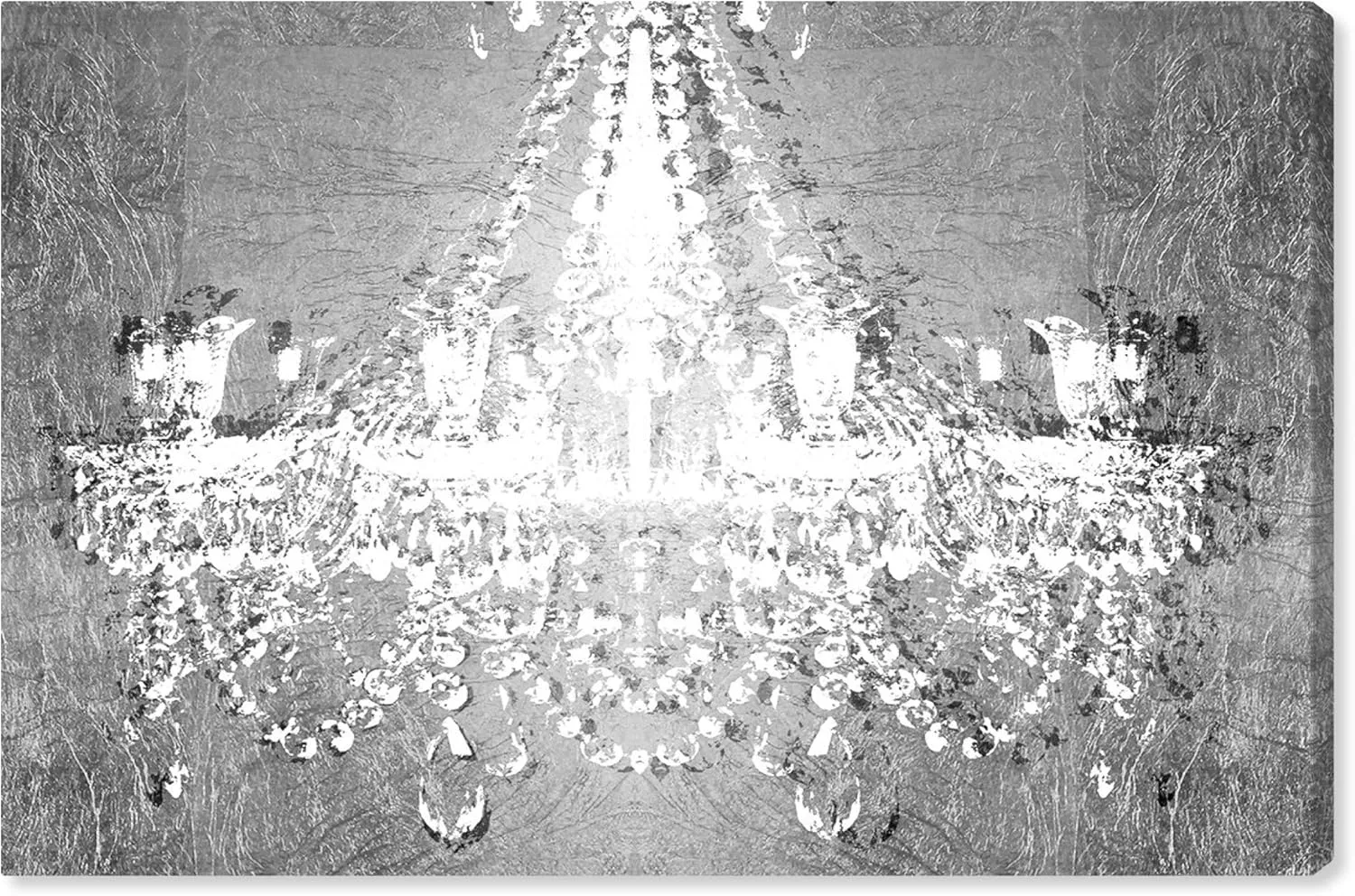 The Oliver Gal Artist Co. Fashion and Glam Wall Art Canvas Prints 'Dramatic Entrance Chrome' Home Décor, 45 in x 30 in, Gray, White