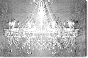 The Oliver Gal Artist Co. Fashion and Glam Wall Art Canvas Prints 'Dramatic Entrance Chrome' Home Décor, 45 in x 30 in, Gray, White