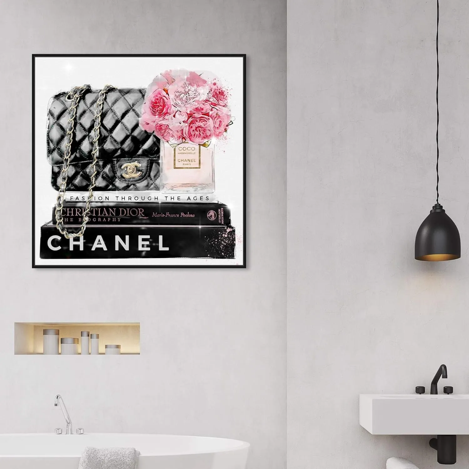 The Oliver Gal Artist Co. Fashion and Glam Wall Art Canvas Prints 'Elegant Essentials Paris' Handbags Home Décor, 30 in x 30 in