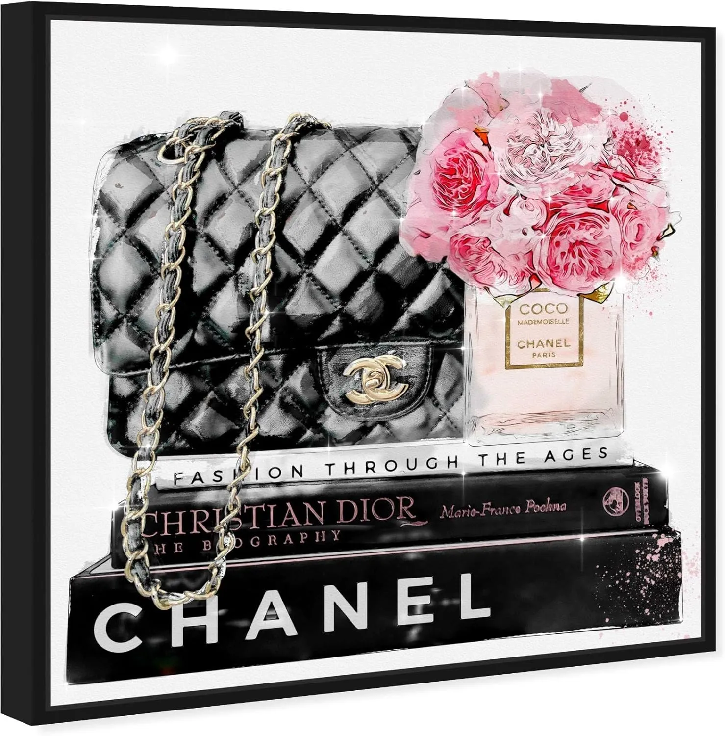 The Oliver Gal Artist Co. Fashion and Glam Wall Art Canvas Prints 'Elegant Essentials Paris' Handbags Home Décor, 30 in x 30 in