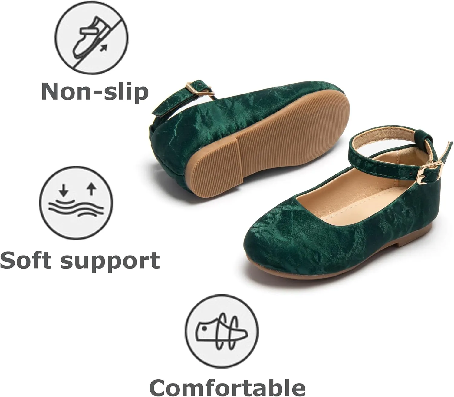 THEE BRON Toddler Mary Janes | Arch Support Leather Princess Shoes | Birthday Party Flats