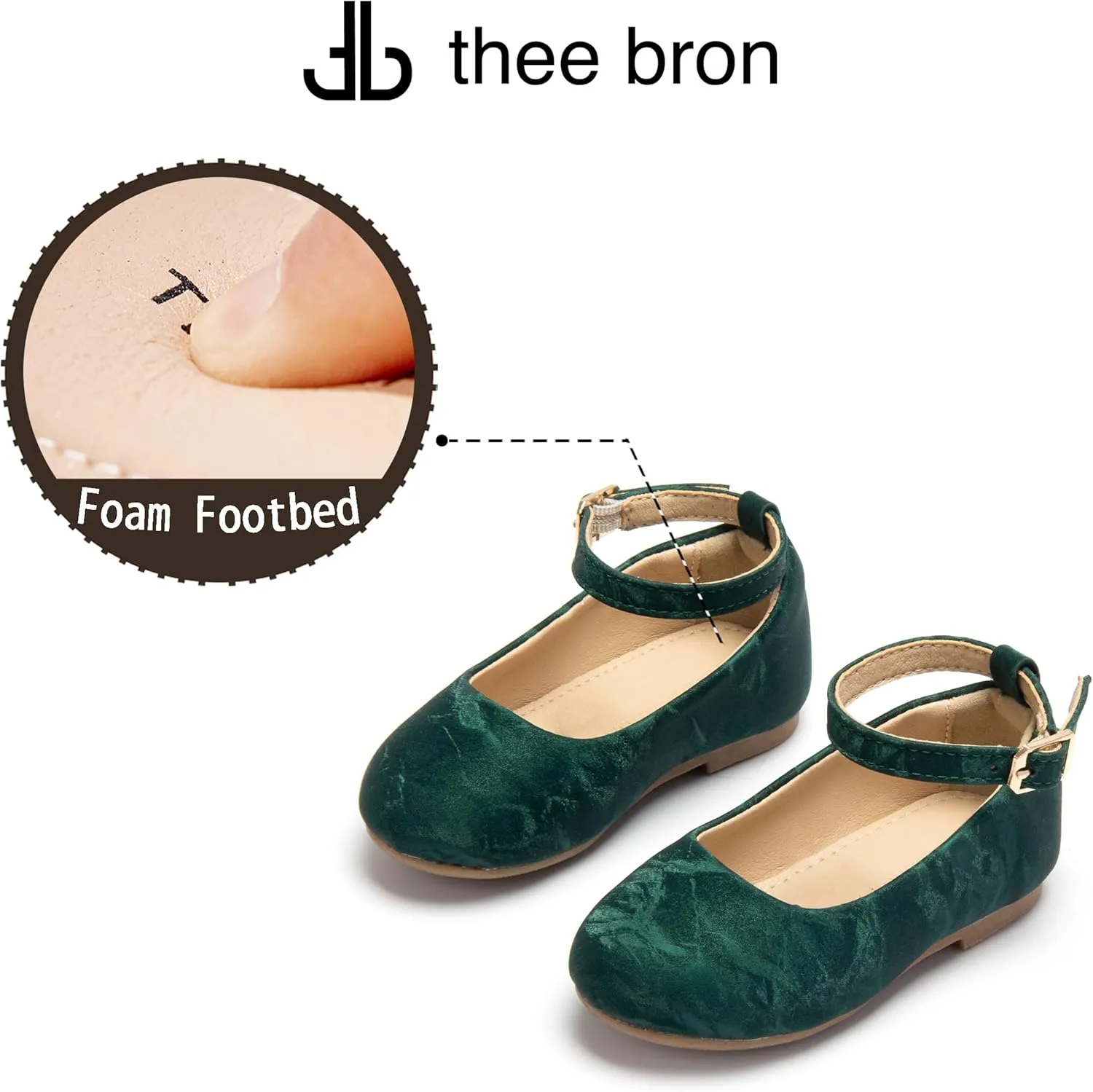 THEE BRON Toddler Mary Janes | Arch Support Leather Princess Shoes | Birthday Party Flats