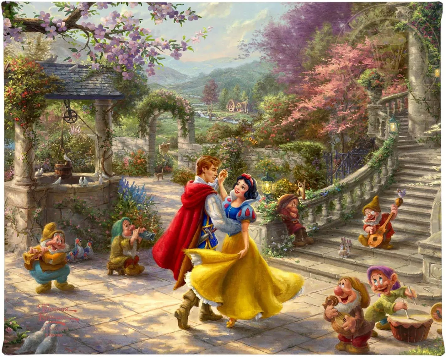 Thomas Kinkade Studios Snow White Dancing In The Sunlight 8 x 10 Canvas Wrap