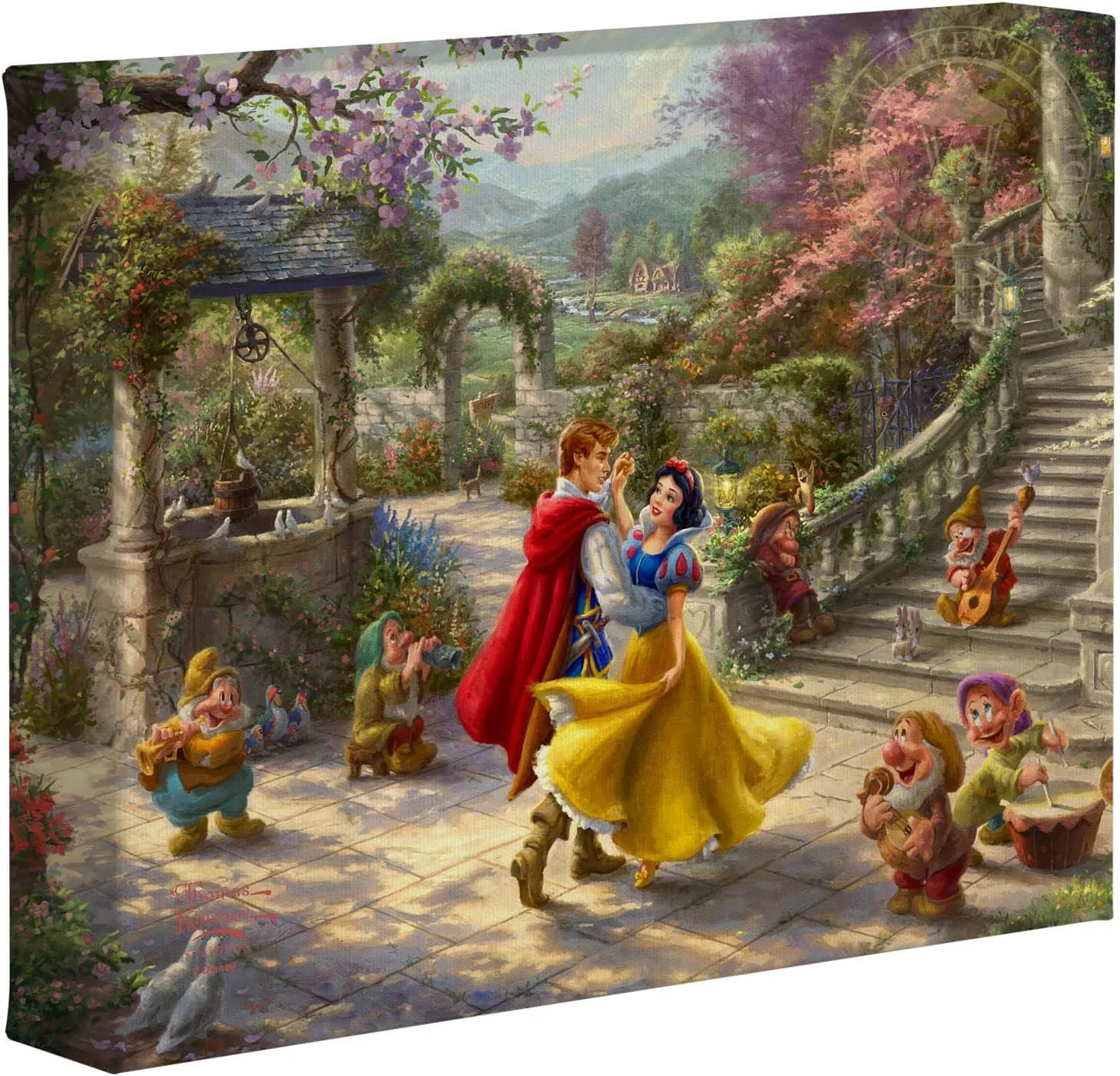 Thomas Kinkade Studios Snow White Dancing In The Sunlight 8 x 10 Canvas Wrap