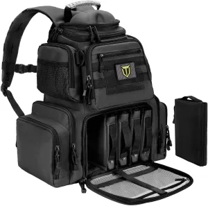 TIDEWE Tactical Range Backpack Bag for Gun and Ammo with Pistol Case (Black)