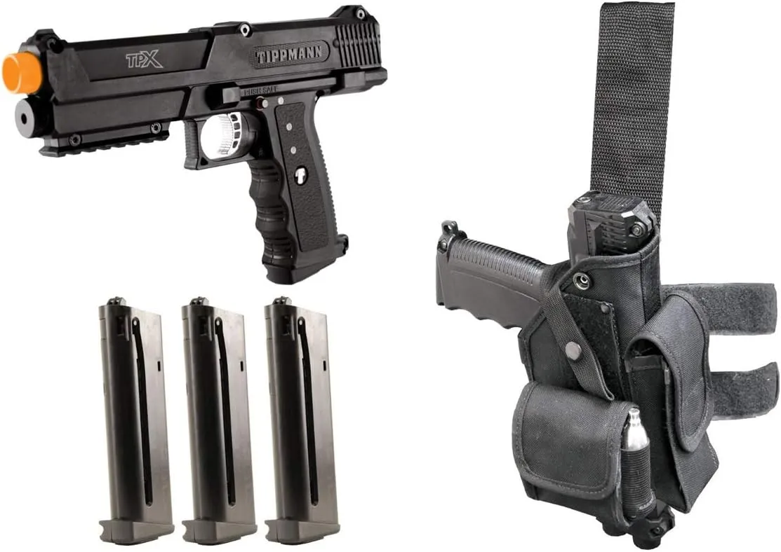 TIPPMANN TiPX .68 Caliber Deluxe Paintball Pistol Kit, Black