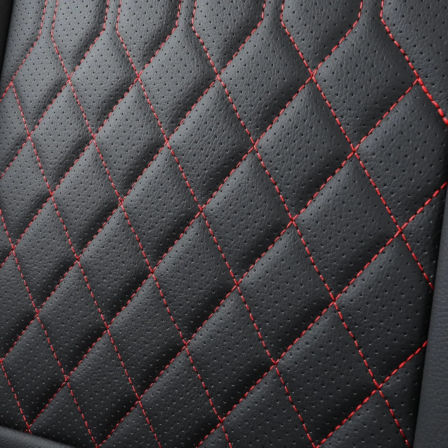 Tomatoman Seat Covers Compatible with Infiniti QX60 2014-2021 Durable Synthetic Leather Car Seat Protectors Easy Installation Airbag Safe Waterproof(2PCS Front/Black Red)