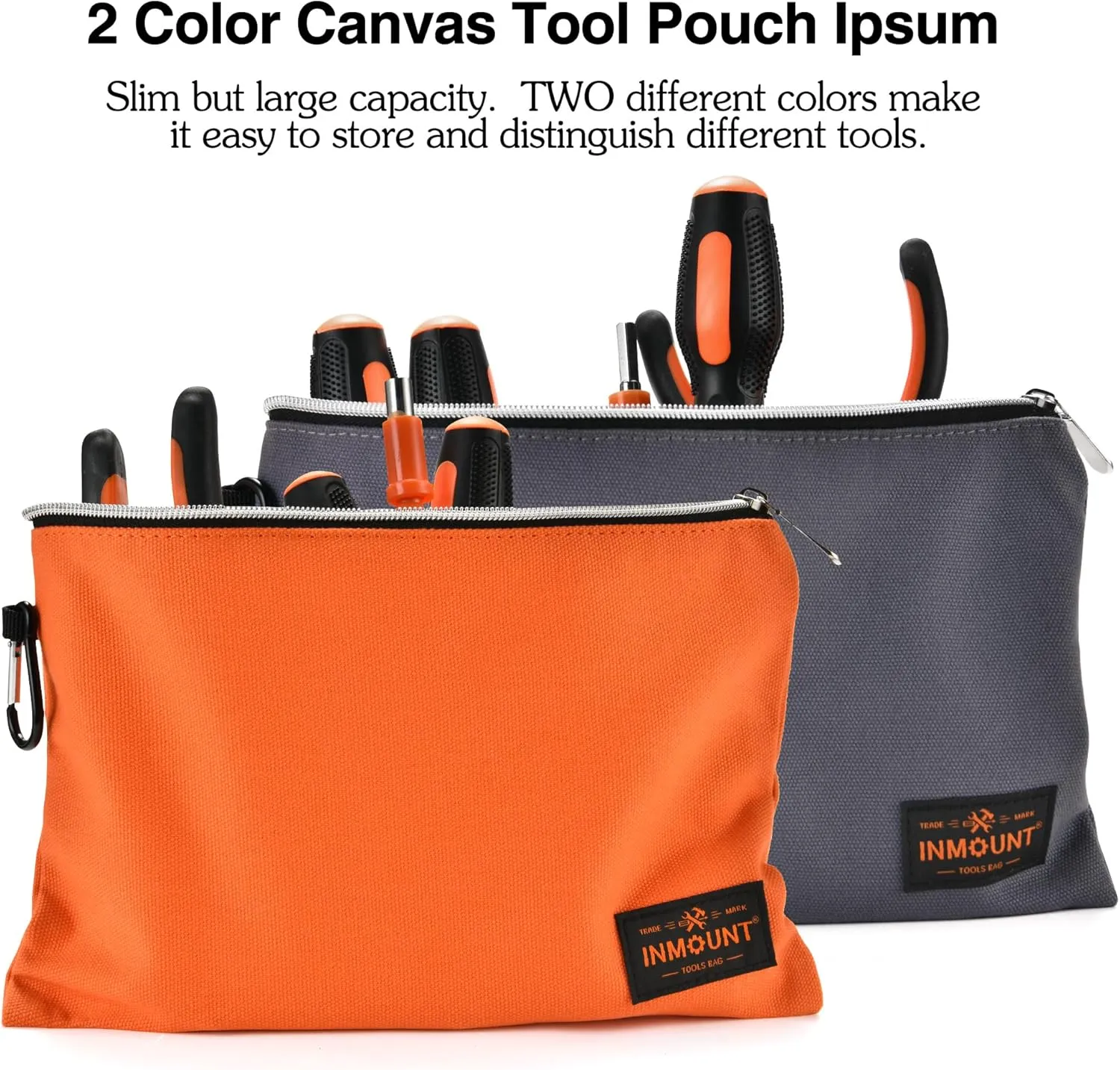Tool Bag Backpack with 2 Canvas Tool Pouch Tool Kit, 75 Pockets & Loops Heavy Duty Tools Organizer/HVAC Tool Carrier for Eelectrician/Construction Work with Molded Base and Combination Lock, Black