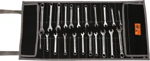 Tool Roll-Up Pouches for Wrenches Metric & Standard Tool Organizer & Roll Up Pouch Tool Bag Handmade 100% Cotton Canvas 35 Pocket - Coal Black - (Tools are not included)