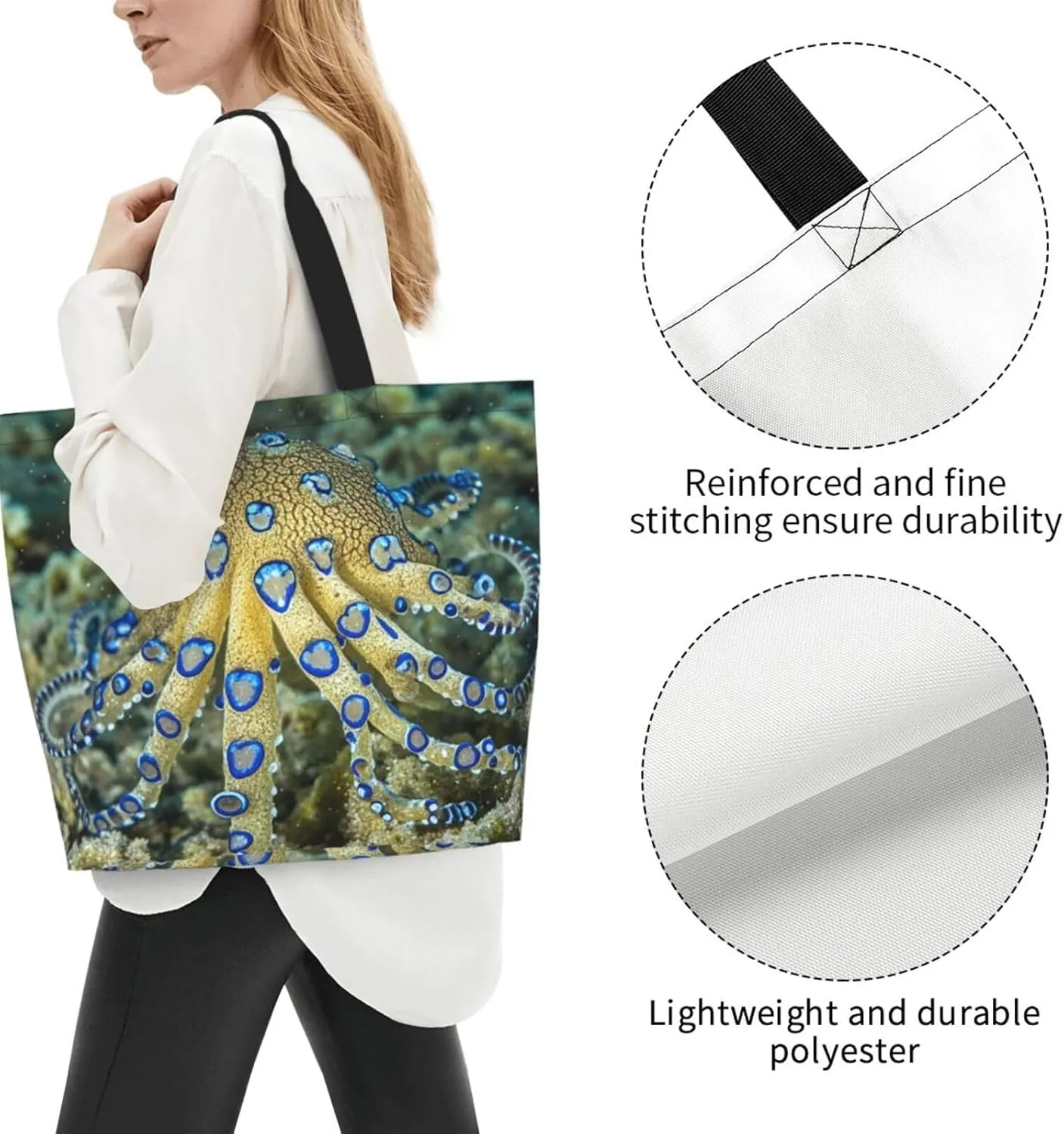 Tote Bag for Women Camouflage Deer Grocery Bag Foldable Shopping Bags Reusable Large Tote Bag