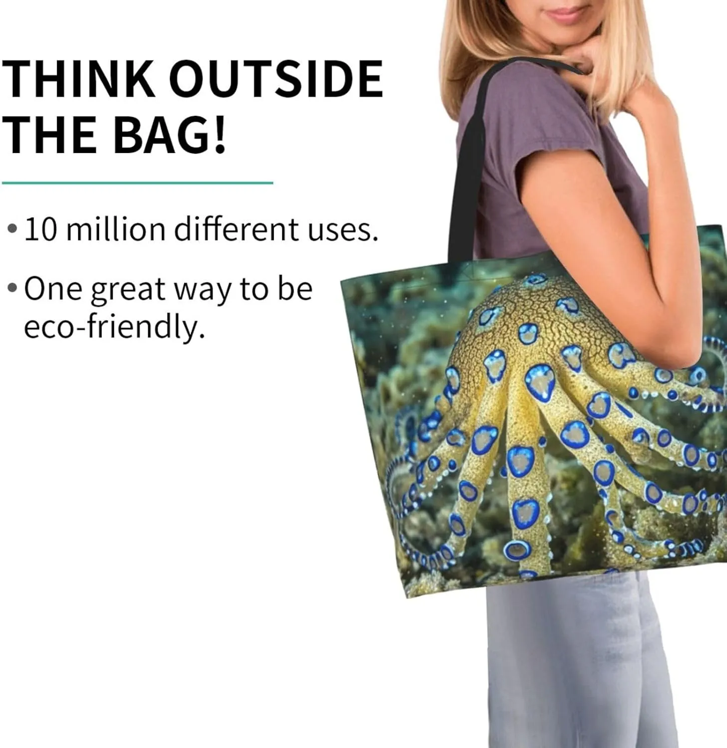 Tote Bag for Women Camouflage Deer Grocery Bag Foldable Shopping Bags Reusable Large Tote Bag