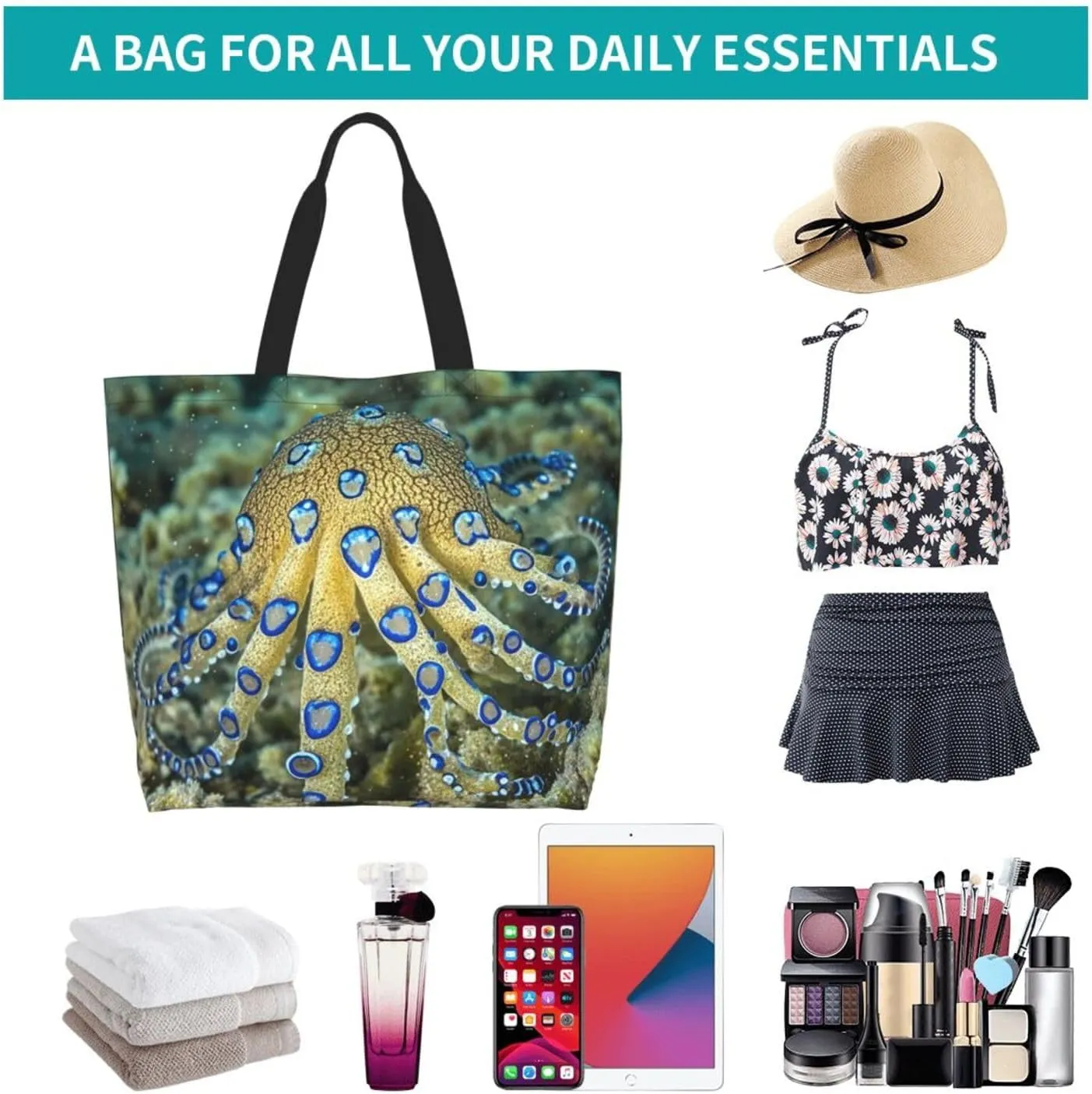 Tote Bag for Women Camouflage Deer Grocery Bag Foldable Shopping Bags Reusable Large Tote Bag