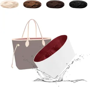 Tote Bag Organizer Insert, Lightweight Insert Compatible with LV Neverfull GM, Waterproof Dupontpaper Surface and Silky Satin Lining(Ruby, GM)