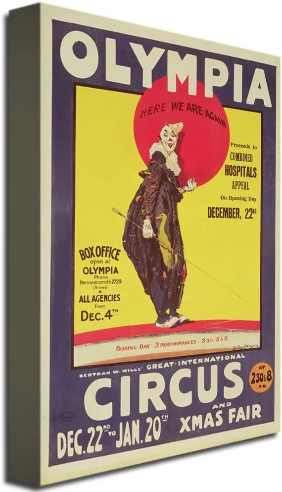 Trademark Art Dudley Hardy Bertram Mills Circus 1922 Canvas Art, 22 by 32-Inch