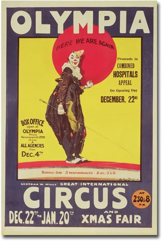Trademark Art Dudley Hardy Bertram Mills Circus 1922 Canvas Art, 22 by 32-Inch