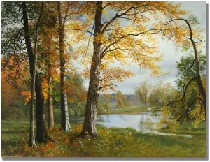 Trademark Fine Art A Quiet Lake Canvas Wall Art by Albert Biersdant, 24 by 32-Inch