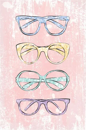 Trademark Fine Art Canvas Wall Art - Martina 'Pink Glasses' Wall Art for Living Room, Bedroom, or Office Décor
