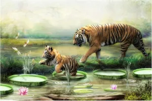 Trademark Fine Art Canvas Wall Art - Trudi Simmonds 'Tiger Lilies' Wall Art for Living Room, Bedroom, or Office Décor 19 x 12 Inches