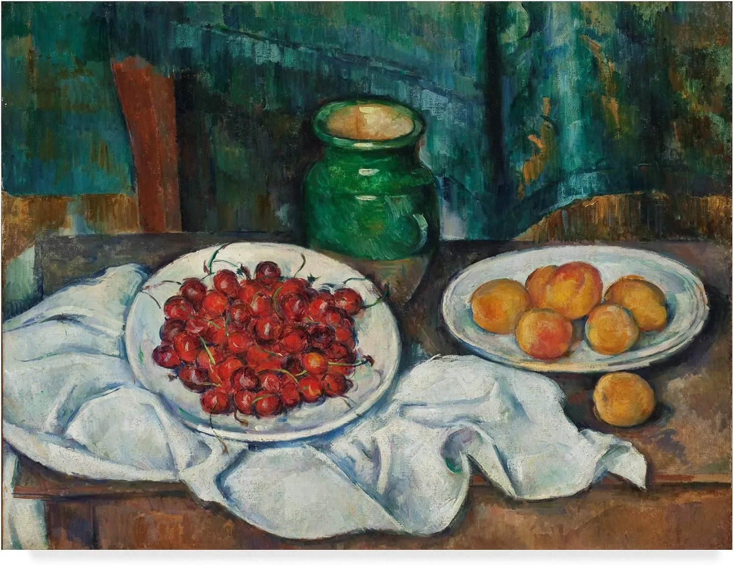 Trademark Fine Art Cherries and Peaches by Paul Cezanne, 35x47-Inch, Multicolor