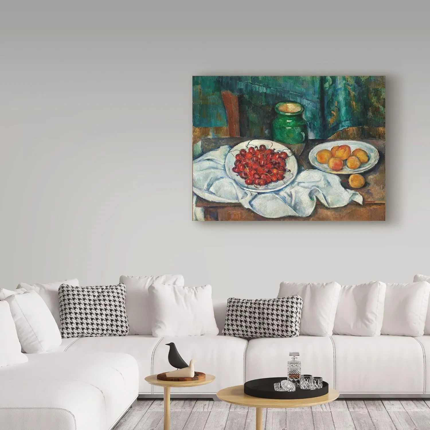 Trademark Fine Art Cherries and Peaches by Paul Cezanne, 35x47-Inch, Multicolor