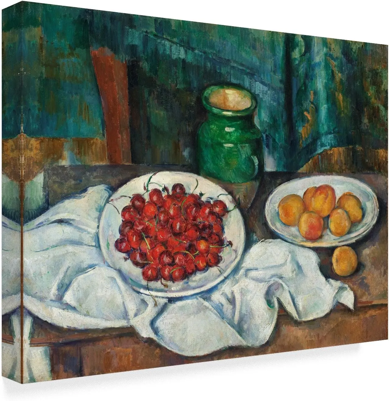 Trademark Fine Art Cherries and Peaches by Paul Cezanne, 35x47-Inch, Multicolor