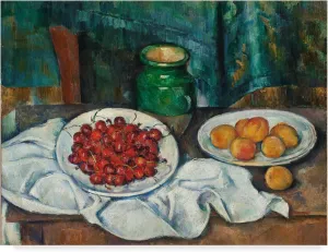 Trademark Fine Art Cherries and Peaches by Paul Cezanne, 35x47-Inch, Multicolor