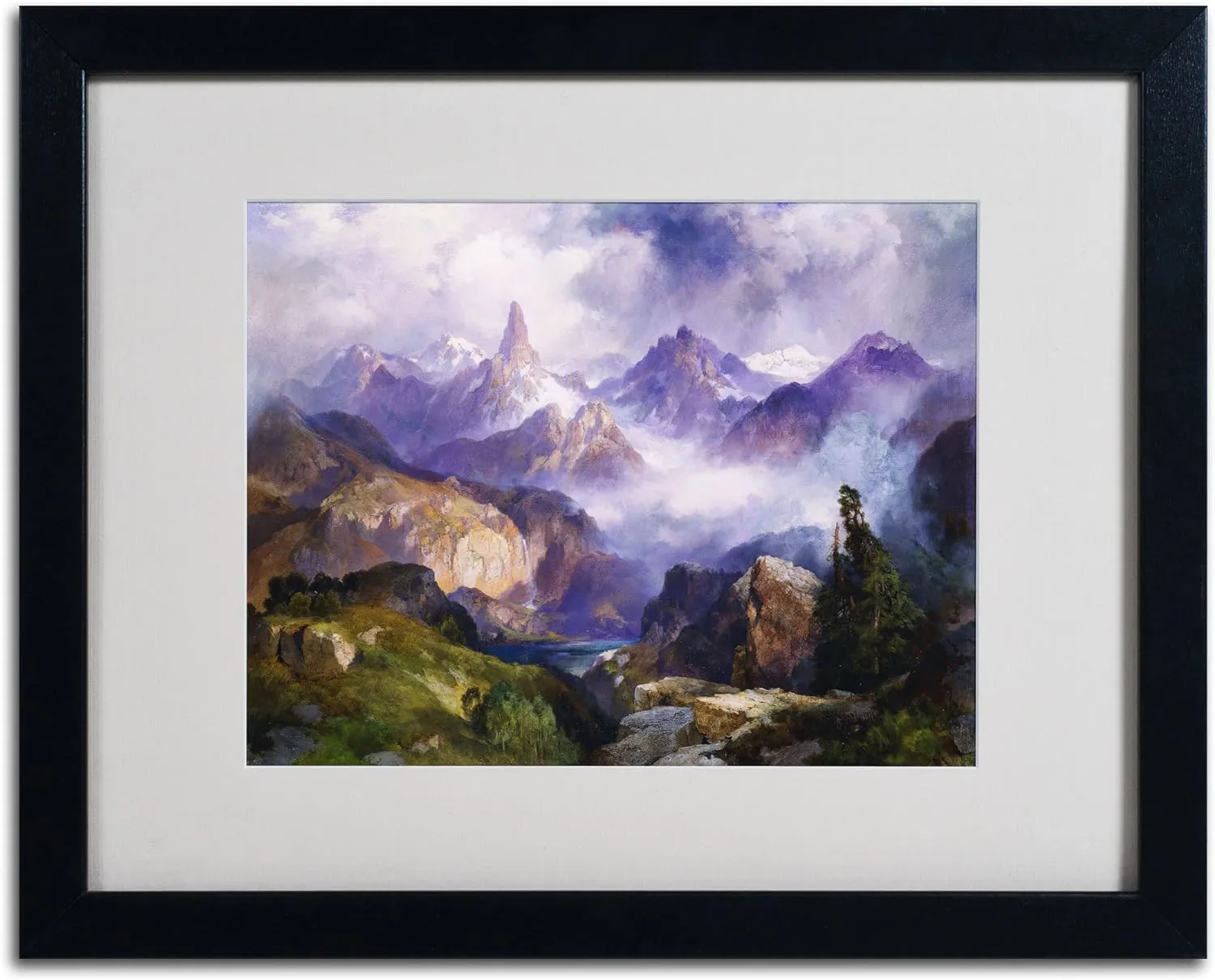Trademark Fine Art Index Peak 1914 Canvas Wall Art by Thomas Moran with Black Frame, 16 by 20-Inch