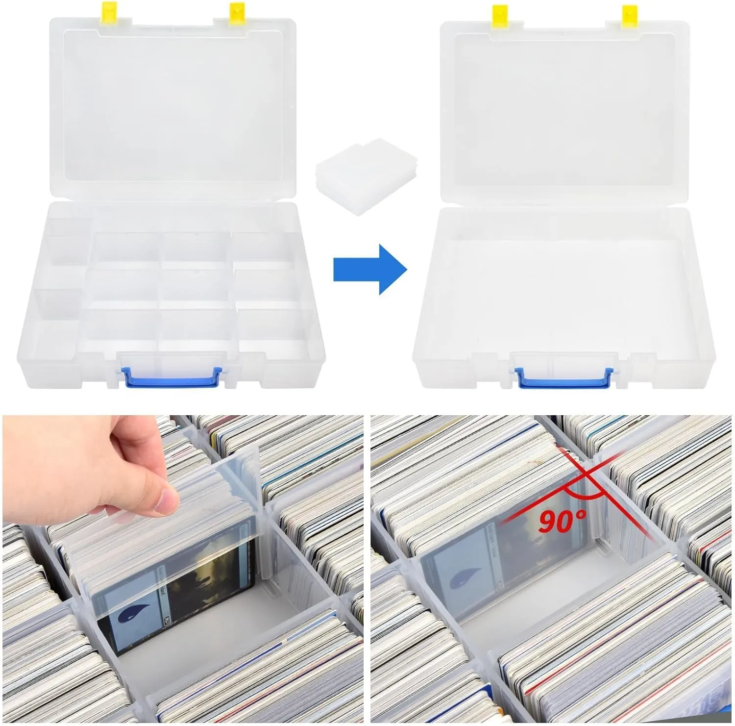 Trading Card Storage Box, 2300  Playing Card Case Holder Organizer Compatible with PM TCG/for Yugioh/for CAH/for Phase 10/ for Football Baseball Sports Cards (Case Only) - White
