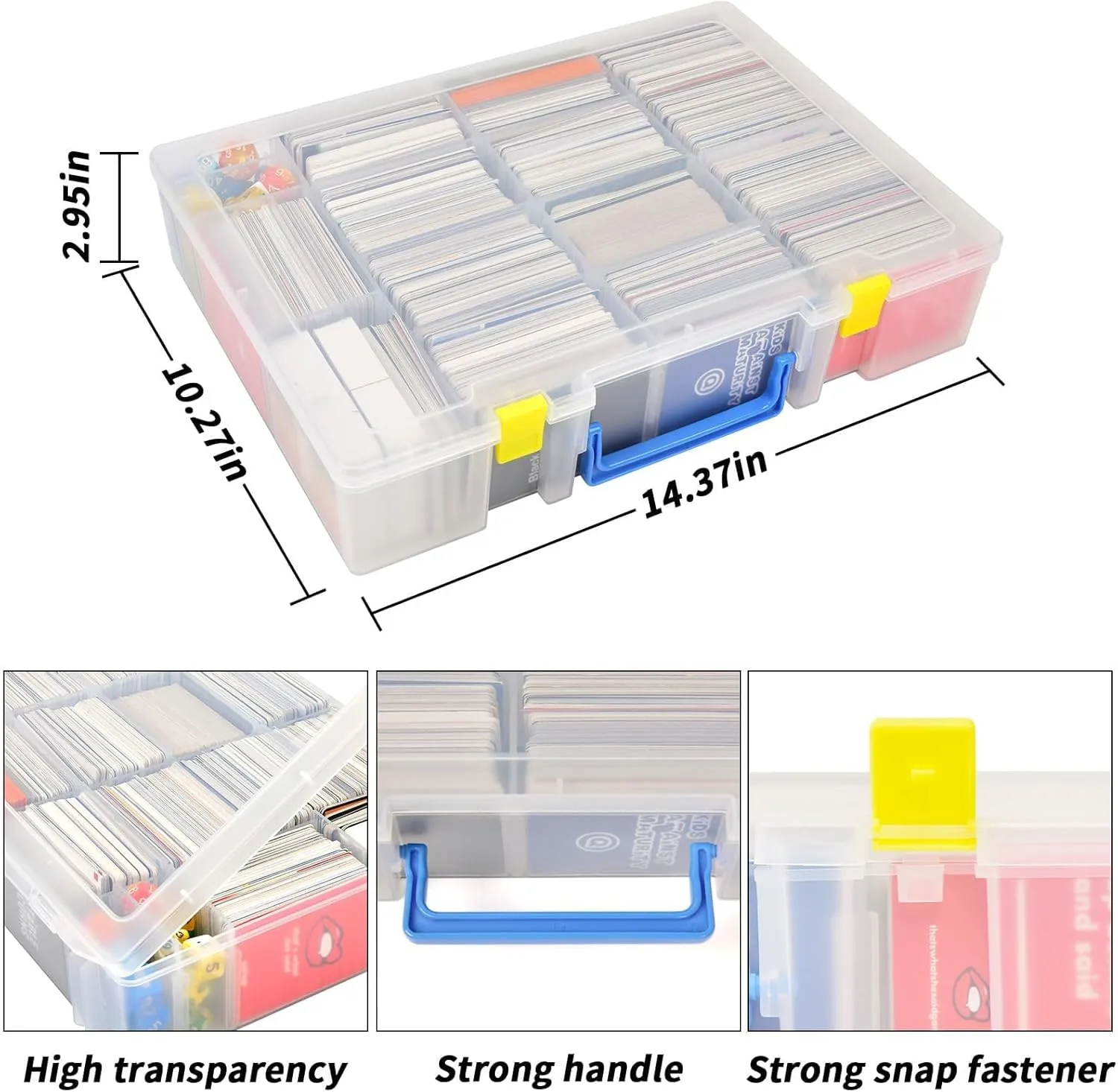 Trading Card Storage Box, 2300  Playing Card Case Holder Organizer Compatible with PM TCG/for Yugioh/for CAH/for Phase 10/ for Football Baseball Sports Cards (Case Only) - White