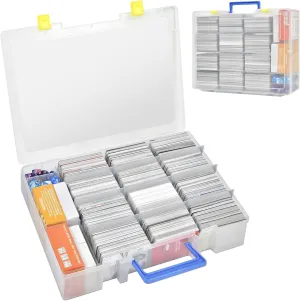 Trading Card Storage Box, 2300  Playing Card Case Holder Organizer Compatible with PM TCG/for Yugioh/for CAH/for Phase 10/ for Football Baseball Sports Cards (Case Only) - White