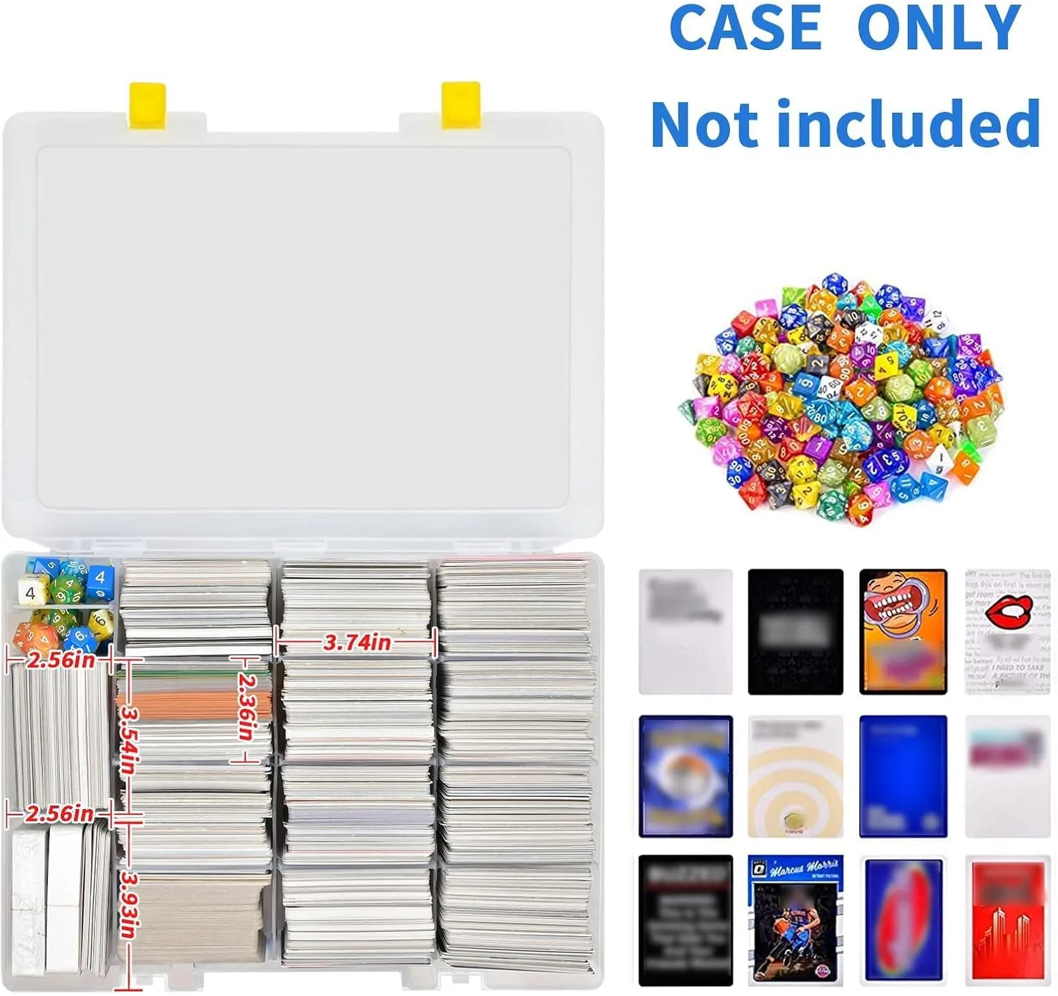 Trading Card Storage Box, 2300  Playing Card Case Holder Organizer Compatible with PM TCG/for Yugioh/for CAH/for Phase 10/ for Football Baseball Sports Cards (Case Only) - White
