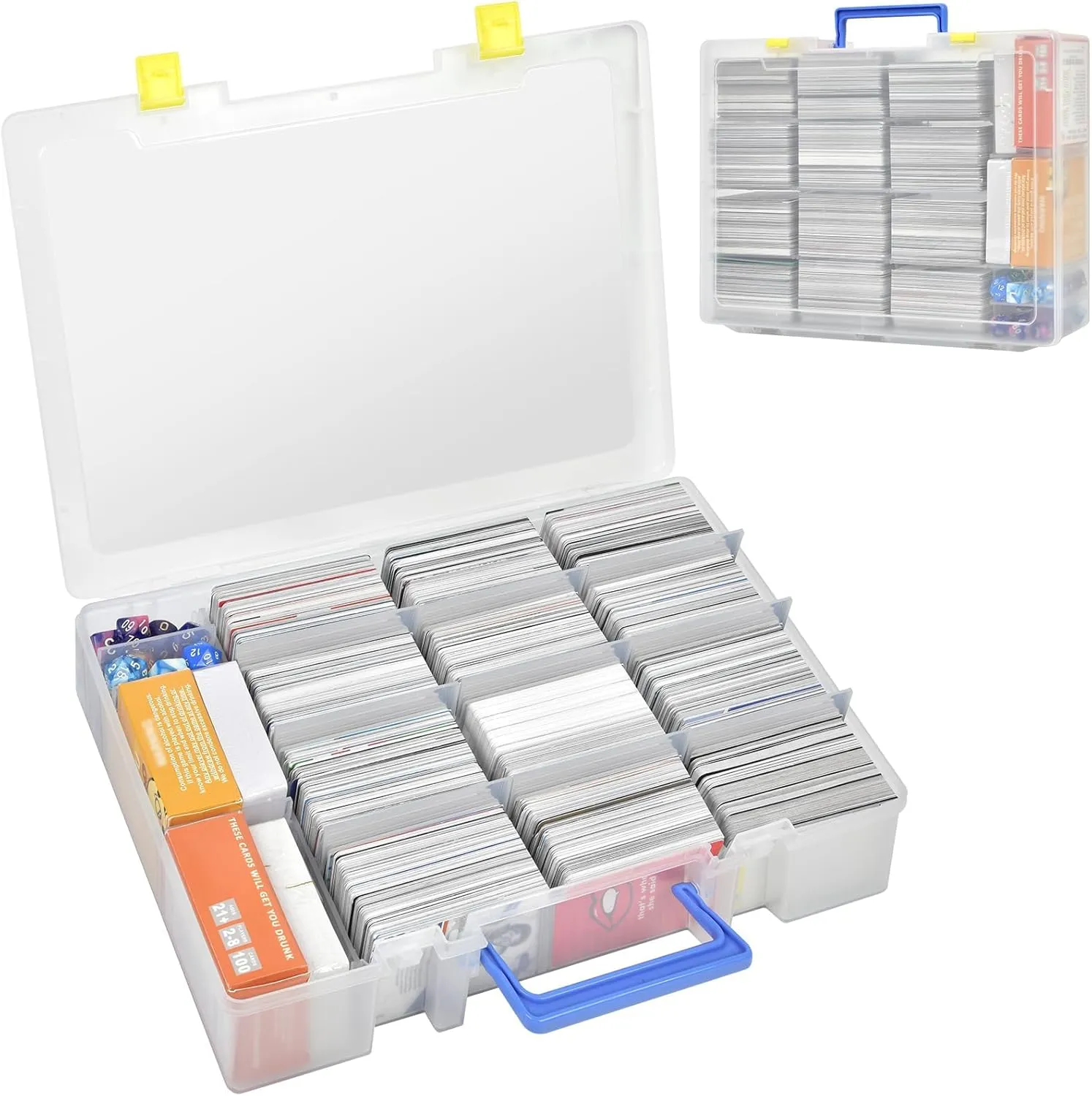 Trading Card Storage Box, 2300  Playing Card Case Holder Organizer Compatible with PM TCG/for Yugioh/for CAH/for Phase 10/ for Football Baseball Sports Cards (Case Only) - White