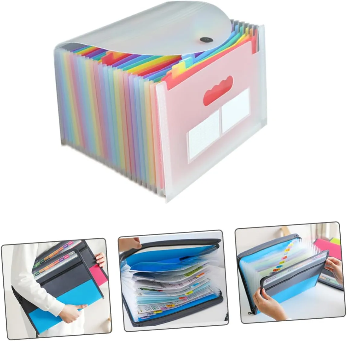 Transparent Organ Bag Tax Document Organizer 24 Pockets Large Accordion File Organizer