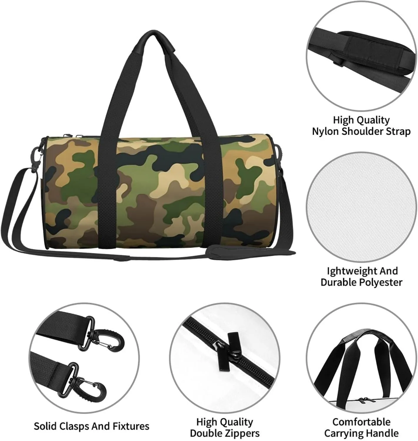 Travel Duffel Bag Solid Color Camouflage Weekender Overnight Bag For Men Women Large Capacity Sports Gym Bag Canvas Carry On Tote Bags For Travel Yoga